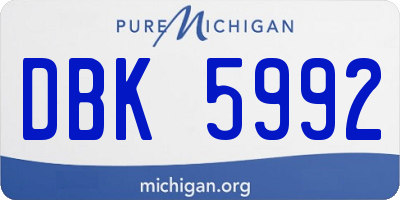 MI license plate DBK5992