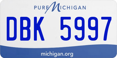 MI license plate DBK5997