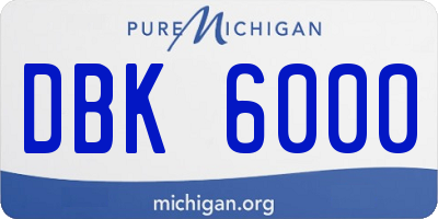 MI license plate DBK6000