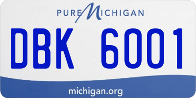 MI license plate DBK6001