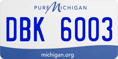 MI license plate DBK6003