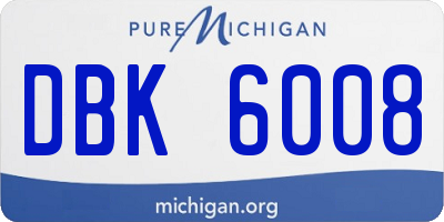MI license plate DBK6008