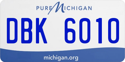 MI license plate DBK6010