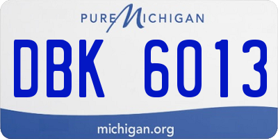 MI license plate DBK6013
