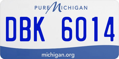 MI license plate DBK6014