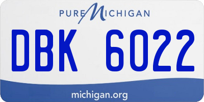 MI license plate DBK6022