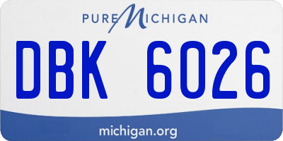 MI license plate DBK6026