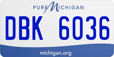 MI license plate DBK6036
