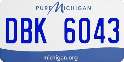 MI license plate DBK6043