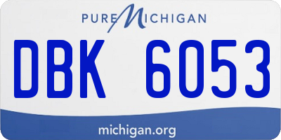 MI license plate DBK6053