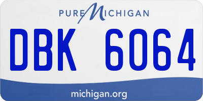 MI license plate DBK6064