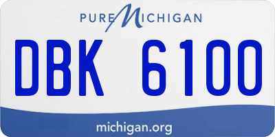 MI license plate DBK6100
