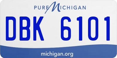 MI license plate DBK6101