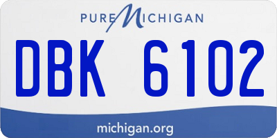 MI license plate DBK6102