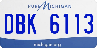 MI license plate DBK6113