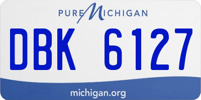 MI license plate DBK6127
