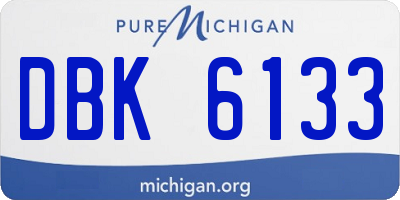 MI license plate DBK6133