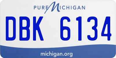 MI license plate DBK6134