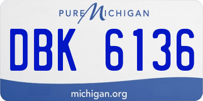 MI license plate DBK6136