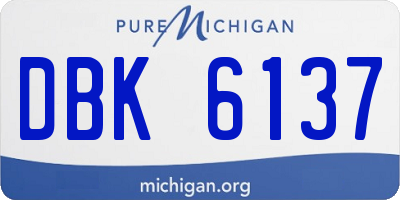 MI license plate DBK6137