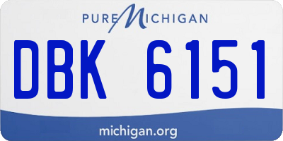 MI license plate DBK6151
