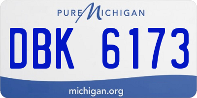 MI license plate DBK6173