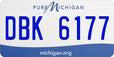MI license plate DBK6177