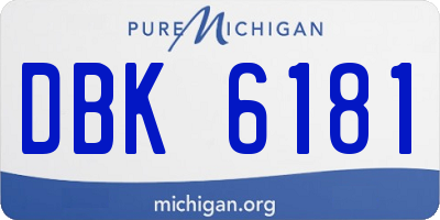 MI license plate DBK6181