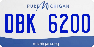 MI license plate DBK6200