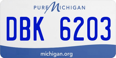 MI license plate DBK6203