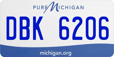 MI license plate DBK6206