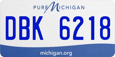 MI license plate DBK6218