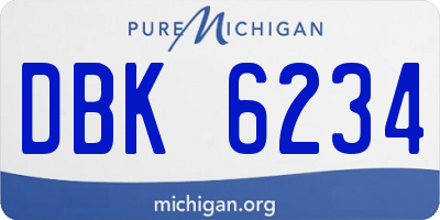 MI license plate DBK6234