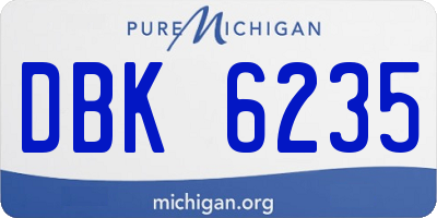 MI license plate DBK6235