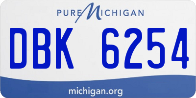 MI license plate DBK6254