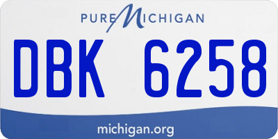 MI license plate DBK6258
