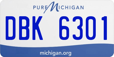 MI license plate DBK6301