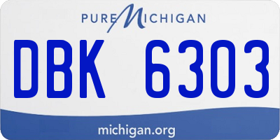 MI license plate DBK6303