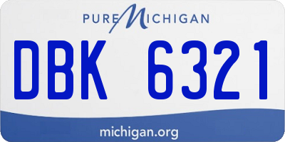 MI license plate DBK6321
