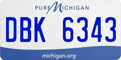 MI license plate DBK6343