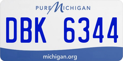 MI license plate DBK6344
