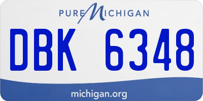 MI license plate DBK6348