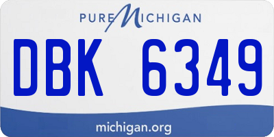 MI license plate DBK6349