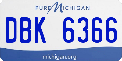 MI license plate DBK6366