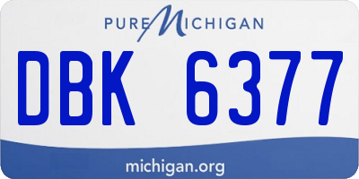 MI license plate DBK6377