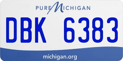 MI license plate DBK6383