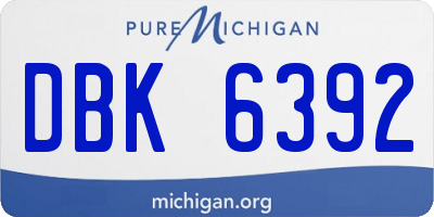 MI license plate DBK6392