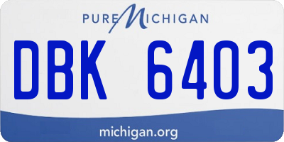 MI license plate DBK6403