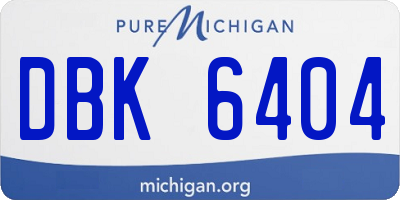 MI license plate DBK6404