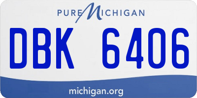 MI license plate DBK6406